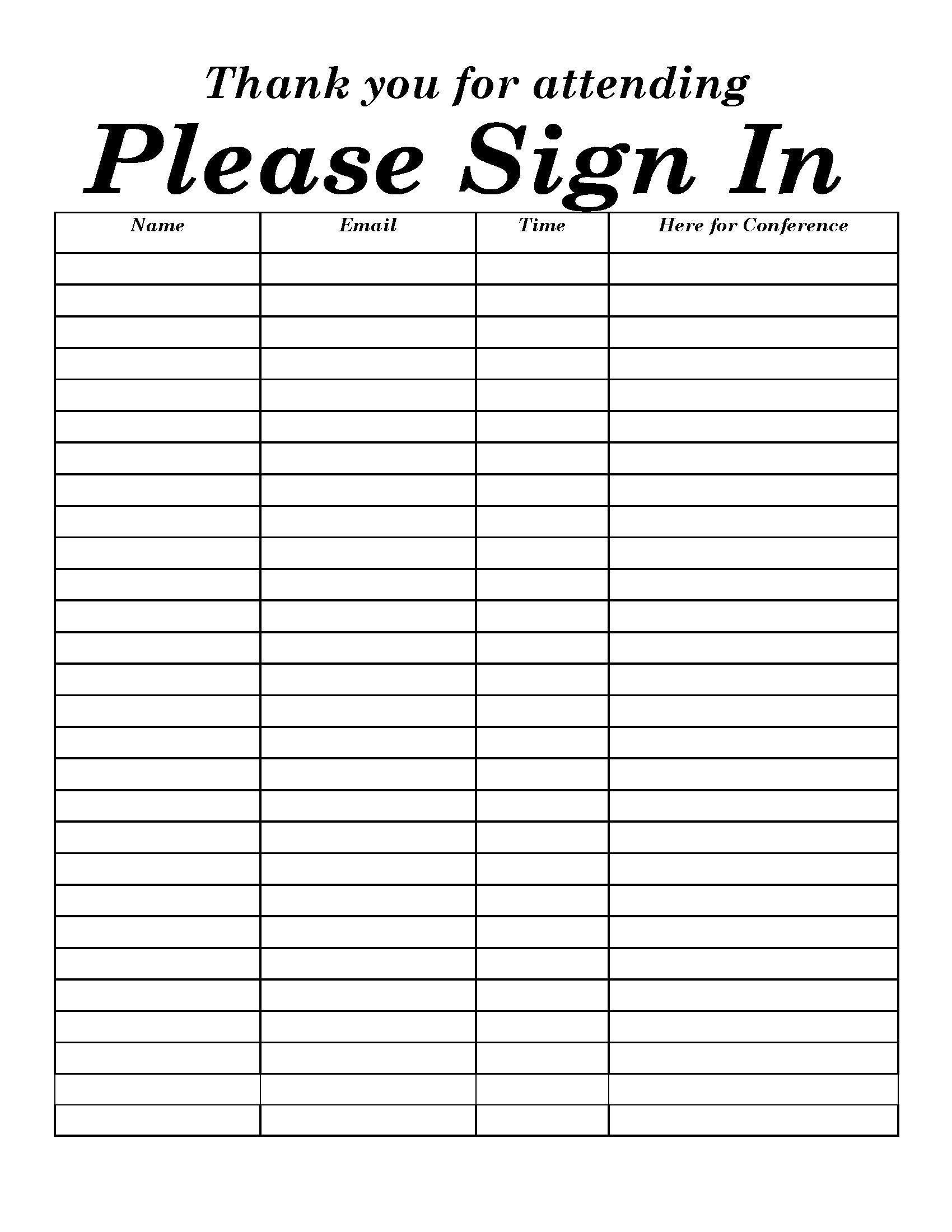 Open House Sign In Sheet Conference Instant Download DOC PDF Sign In Sheet Open Meeting Sign Ins Printable Etsy Canada
