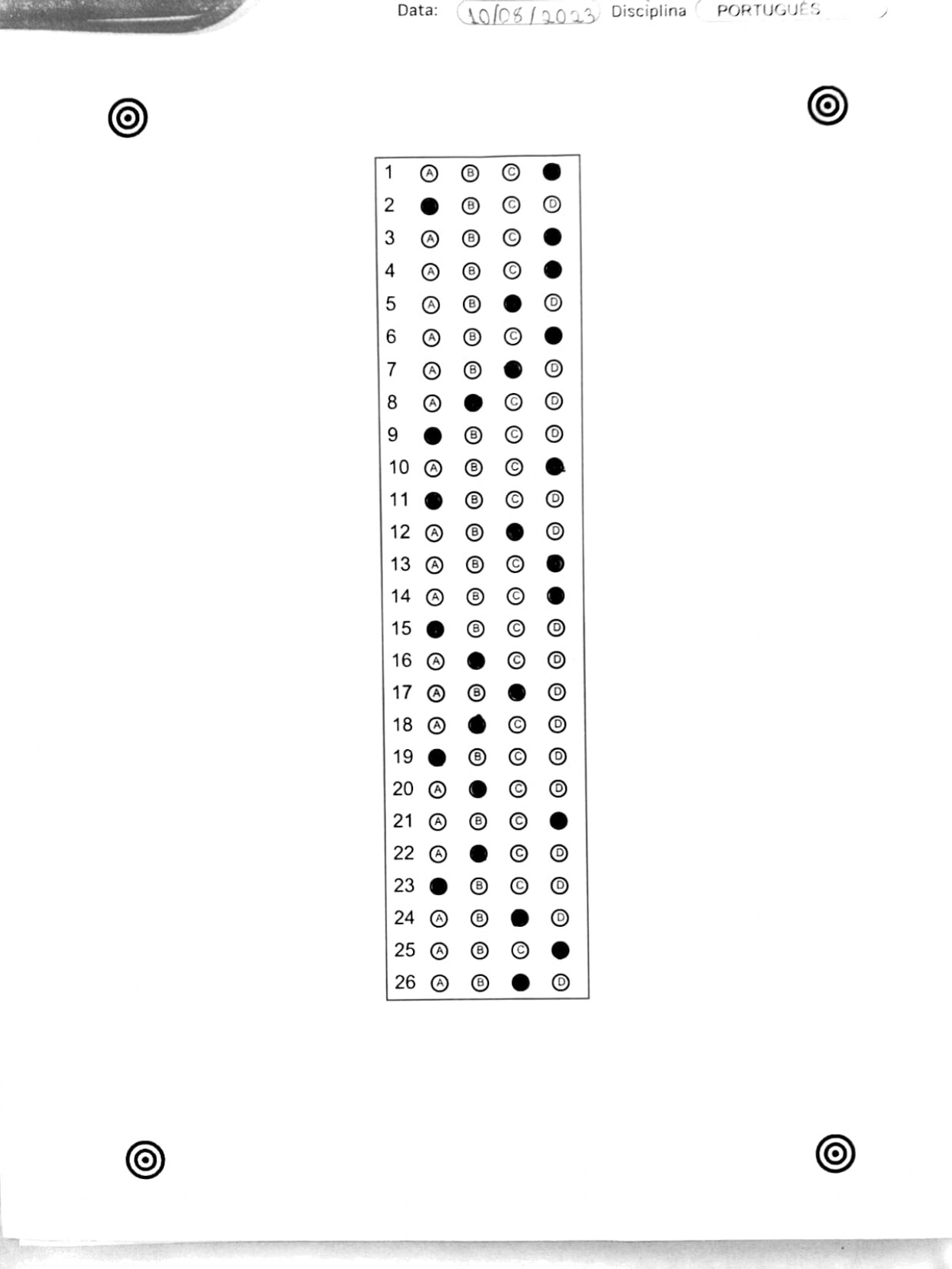 Printable Bubble Sheet Pdf