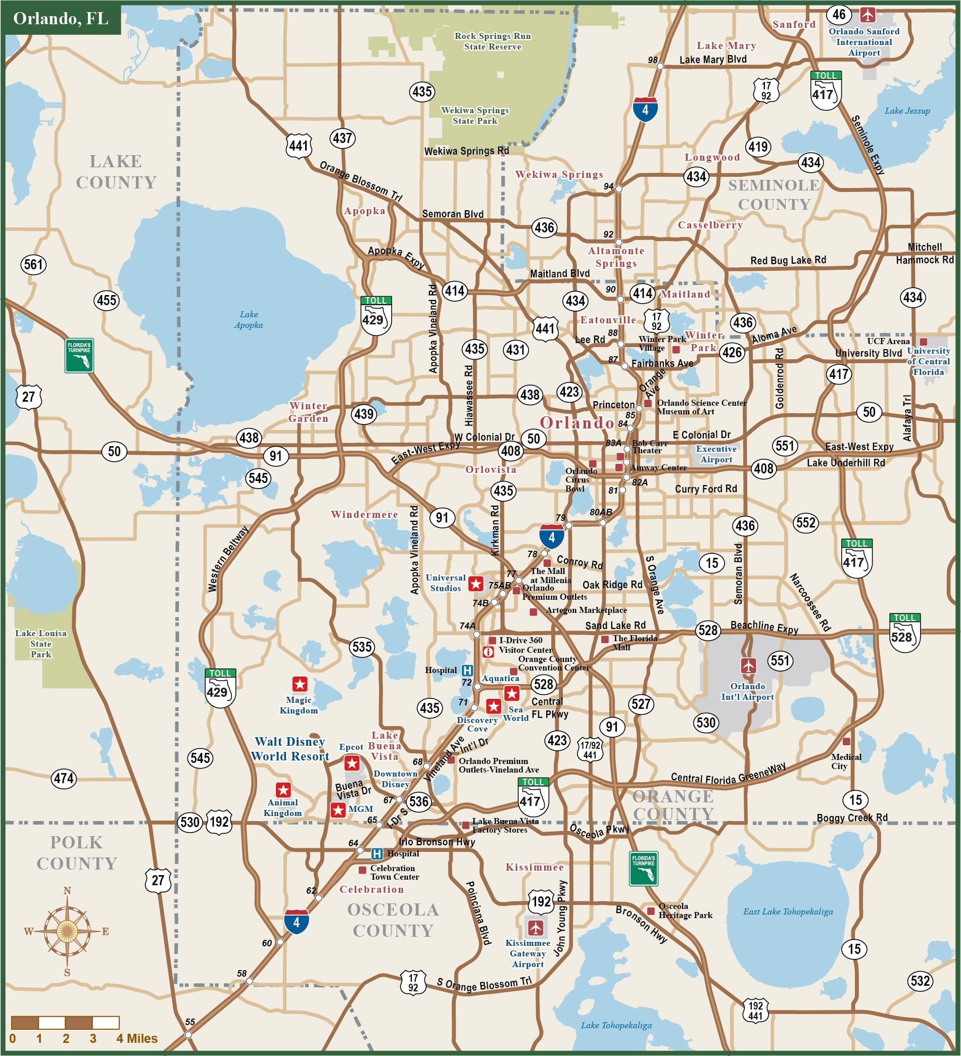 Orlando Metro Map Digital Vector Creative Force Orlando Metro Map Digital Vector Creative Force