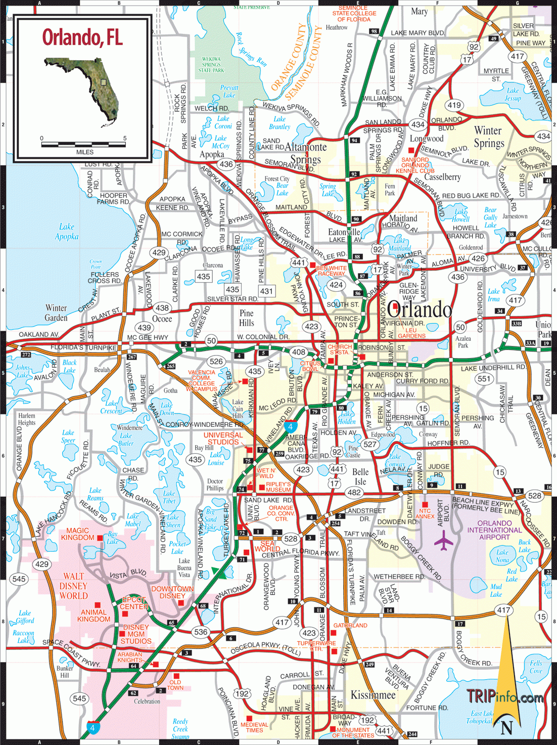 Orlando Road Map Orlando Road Map