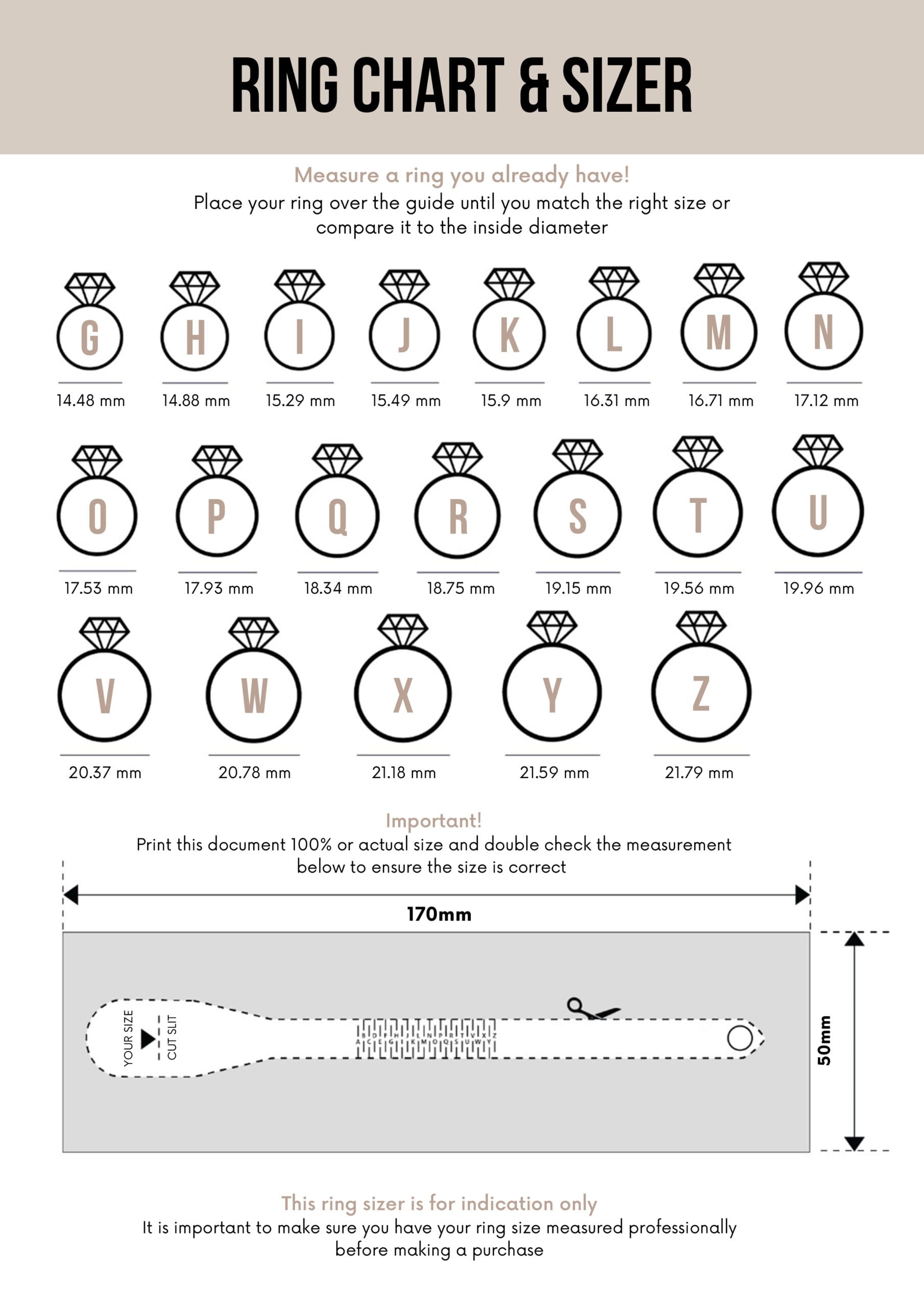 Oura Ring Size Chart Ring Measuring Kit Ring Sizer Oura Ring Size Chart Ring Measuring Kit Ring Sizer