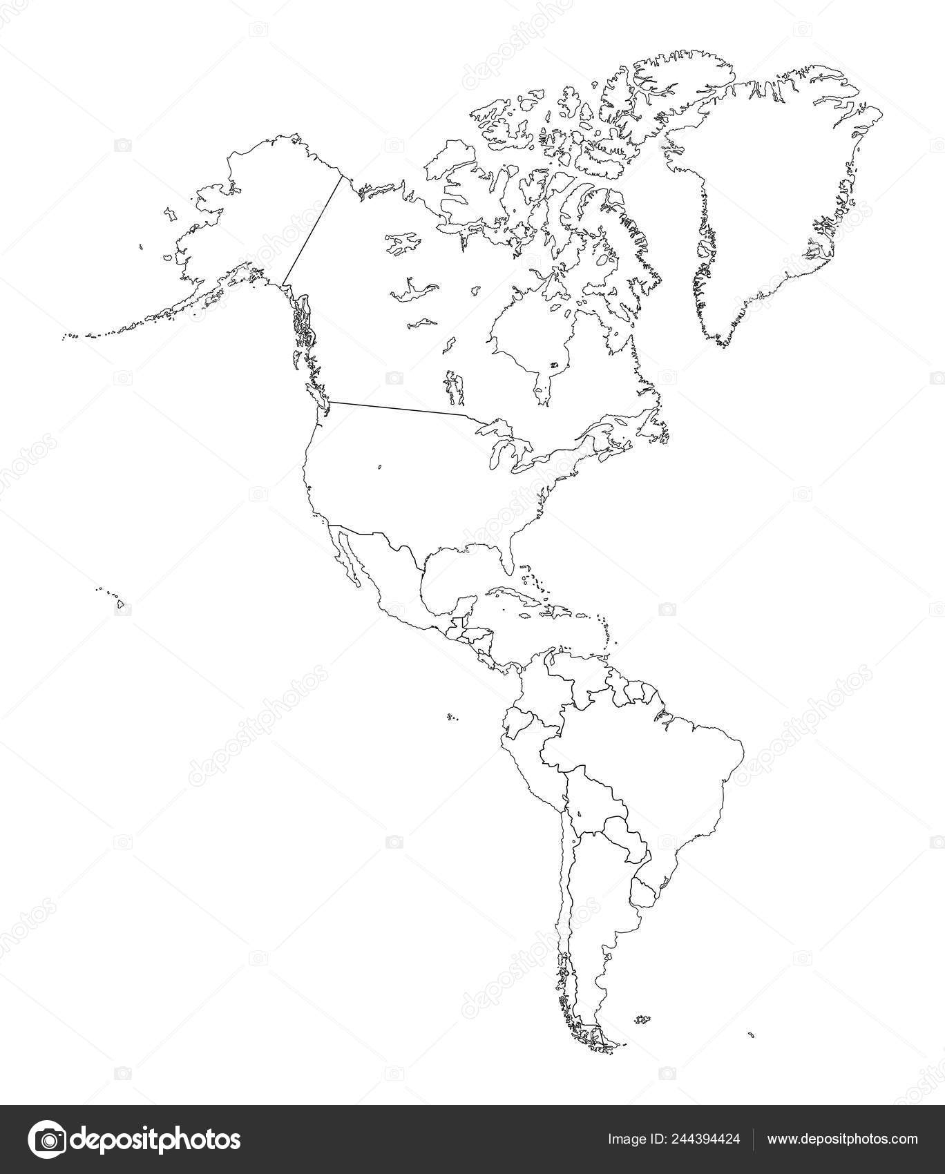 Blank Map Of The Americas Printable