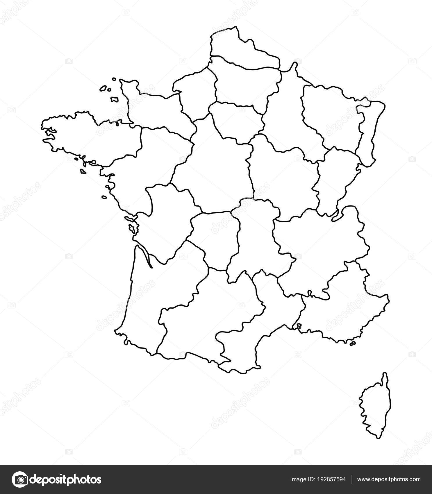 Printable Outline Map Of France