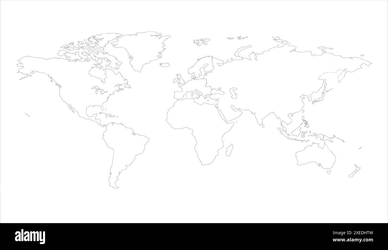 Outline World Map Hi res Stock Photography And Images Alamy