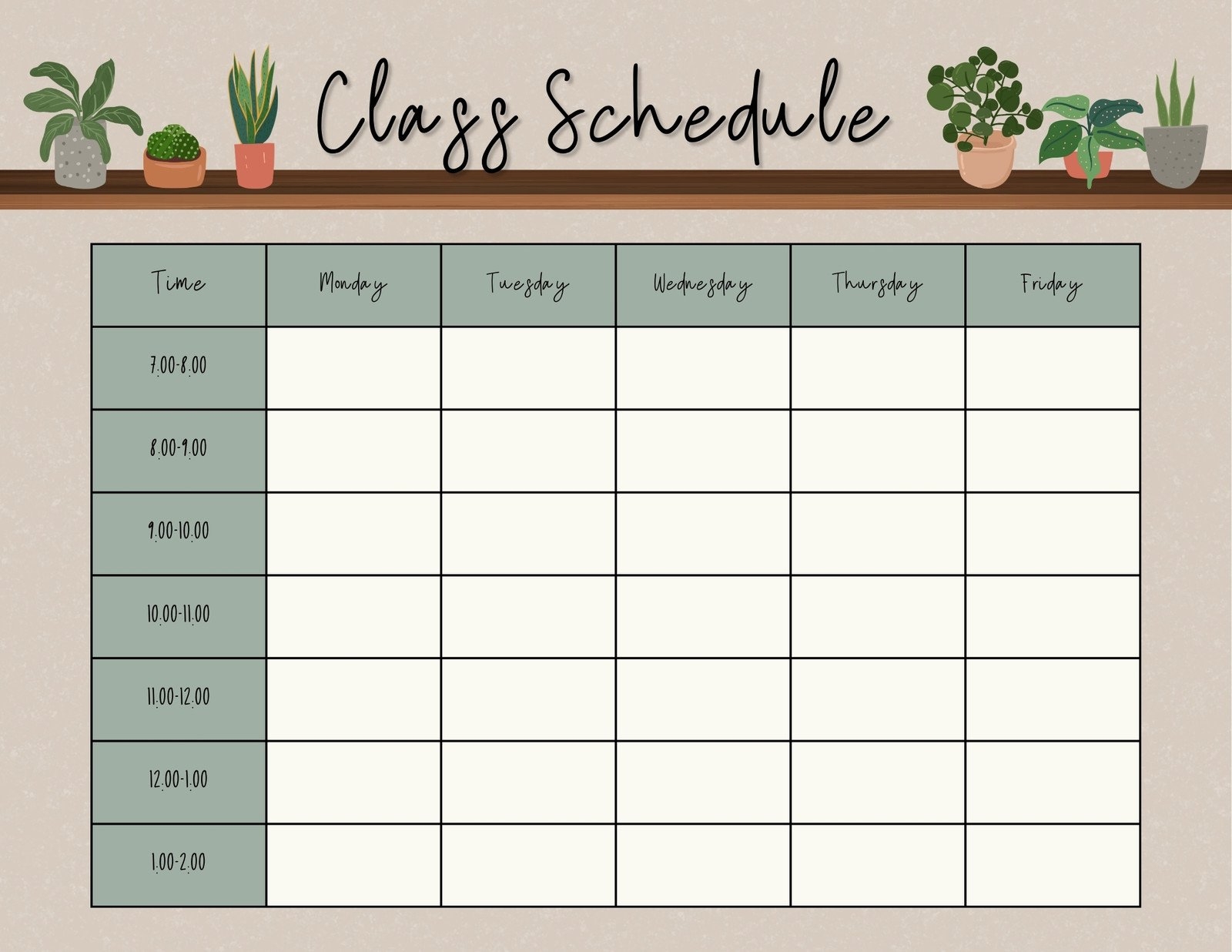 Page 2 Free Printable Class Schedule Templates To Customize Canva