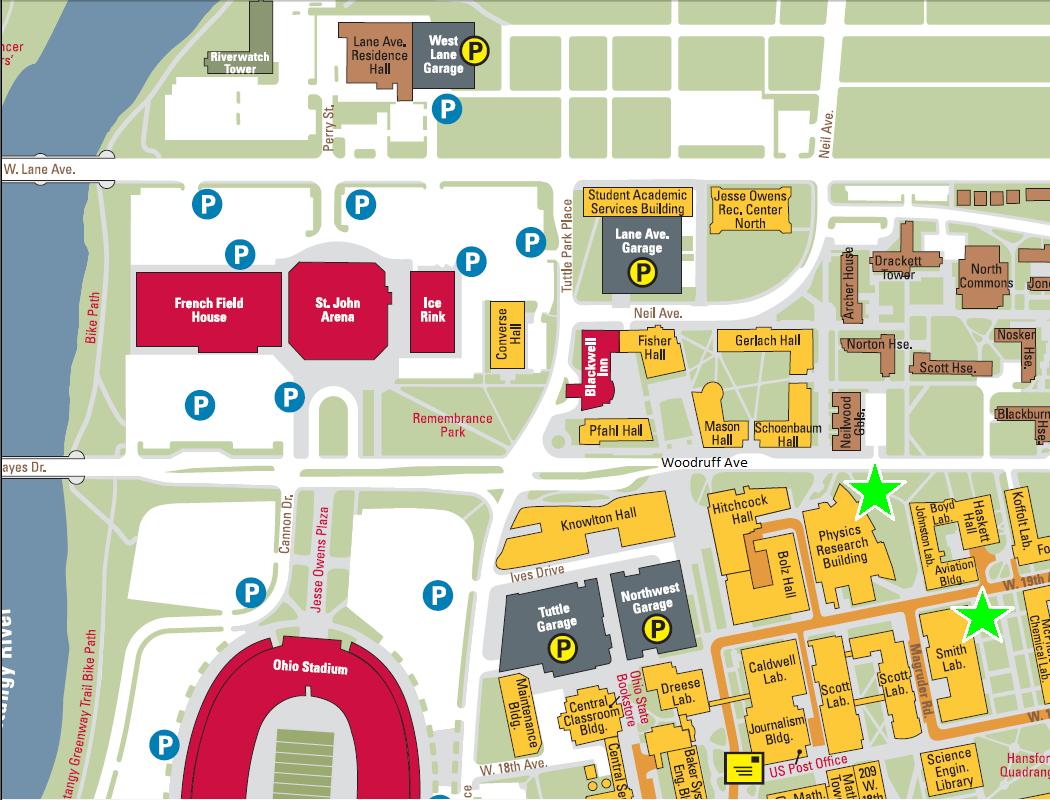 Parking And Facilities Map Department Of Physics