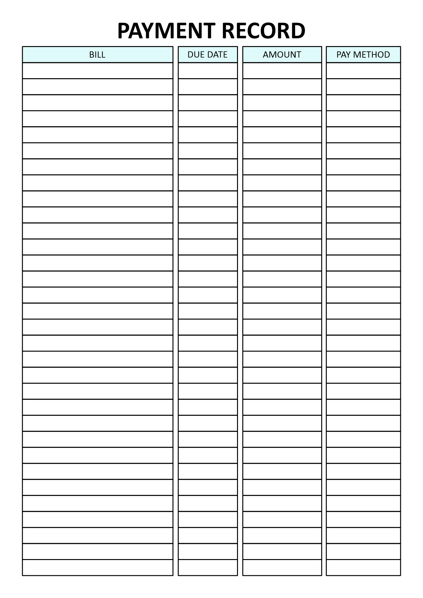 Payment Log Sheet Template 10 Free PDF Printables Printablee