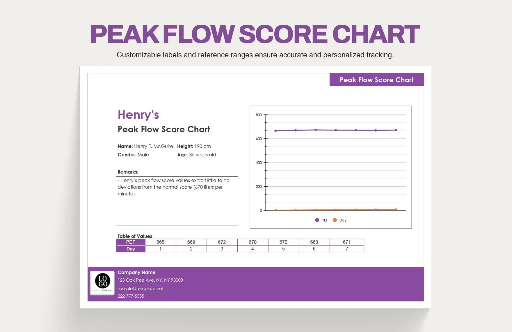 Peak Flow Chart Templates 11 Free PDF Documents Download