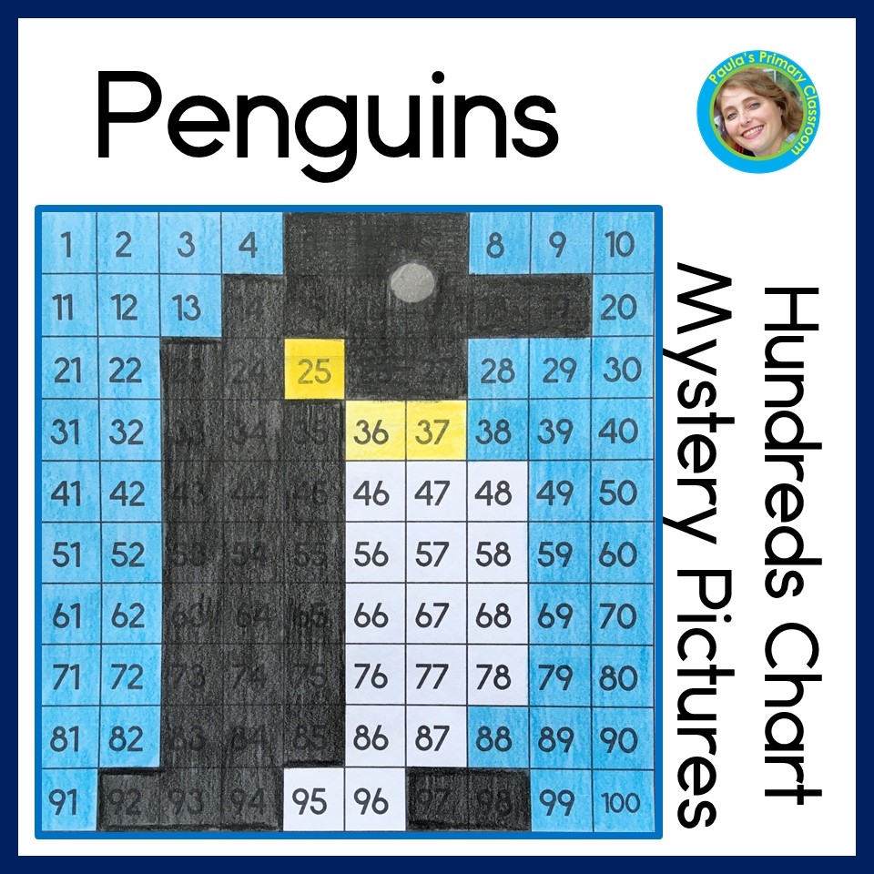Penguin 100s Chart Hundreds Charts 100 Chart Mystery Pictures Made By Teachers