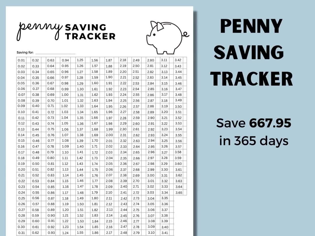 Penny Saving Challenge 1p Saving Challenge Daily Savings Tracker Savings Challenge Printable 365 Days Of Saving Instant Download Etsy