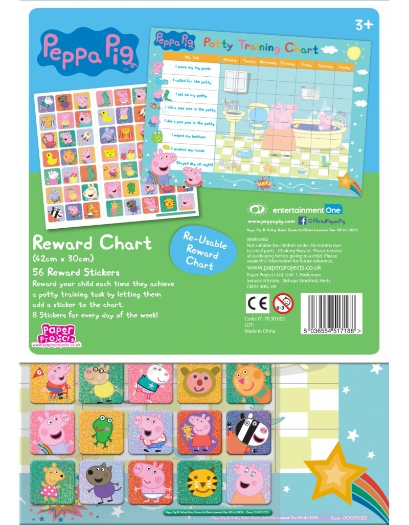 Peppa Pig Potty Toilet Training Reward Chart With 56 Stickers Official Product 5036554517188 EBay