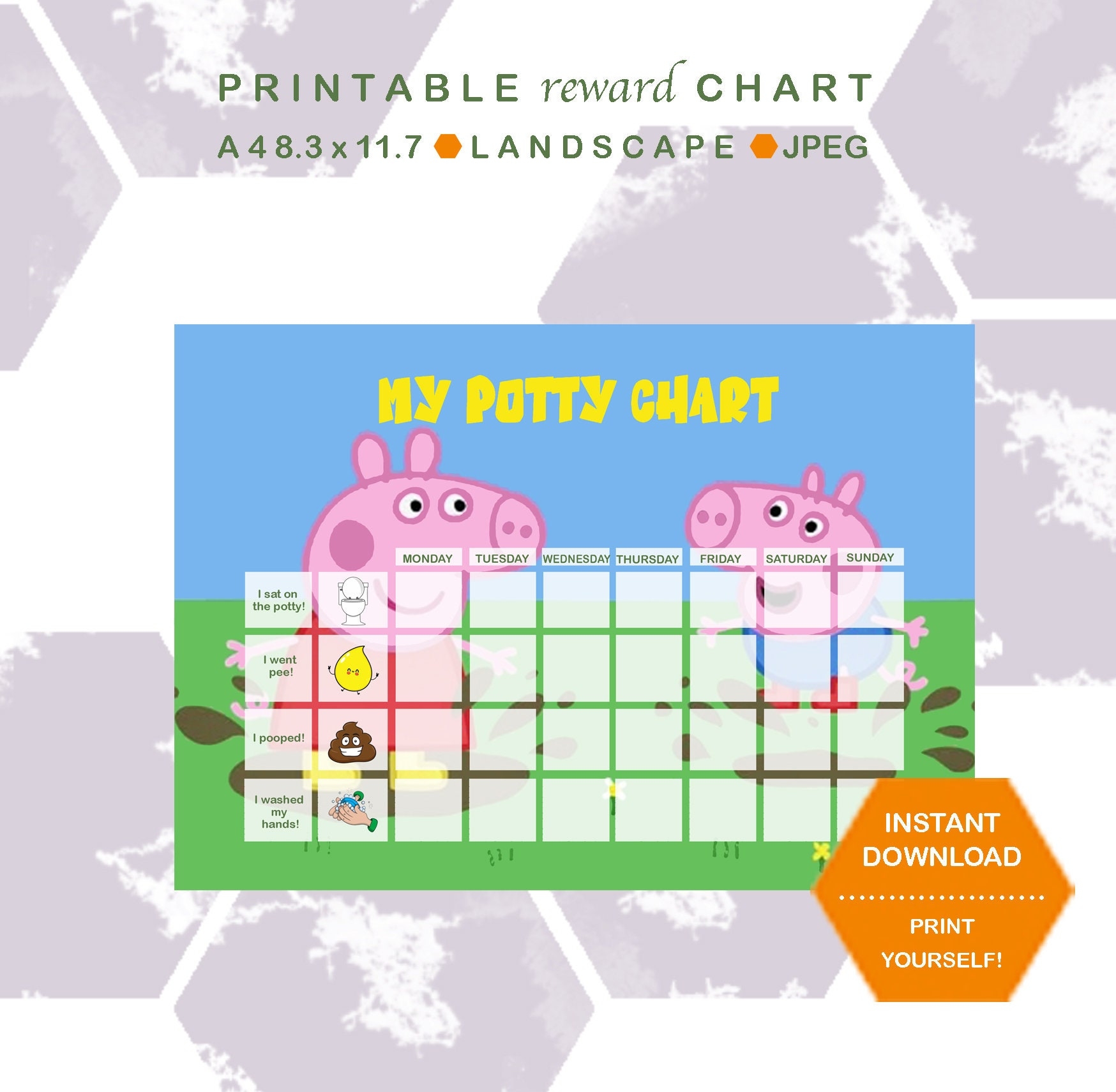 Peppa Pig Potty Chart Printable