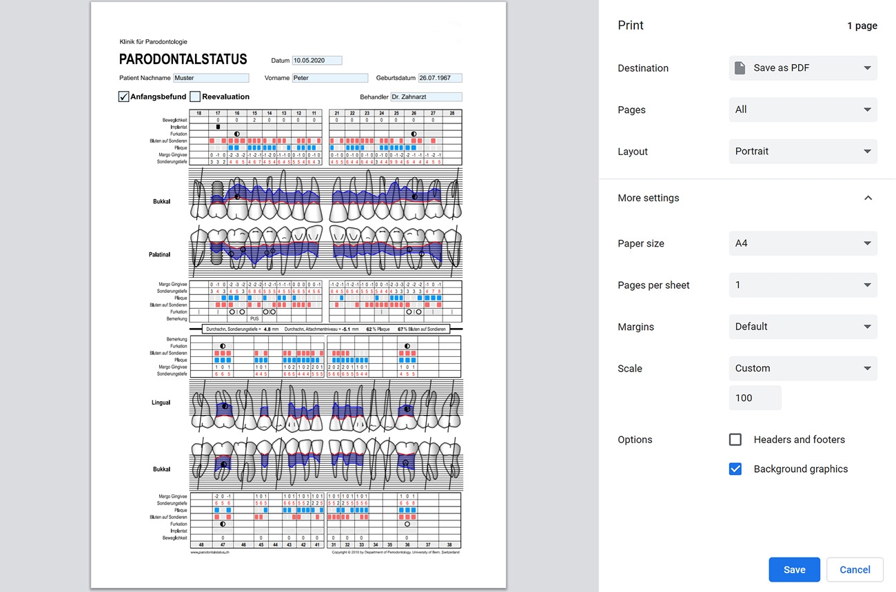 Periodontal Chart Online Www perio tools
