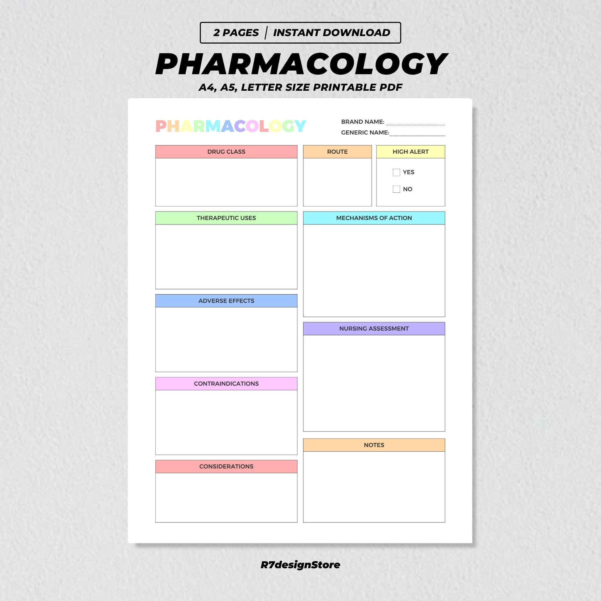 Pharmacy Worksheets Printable
