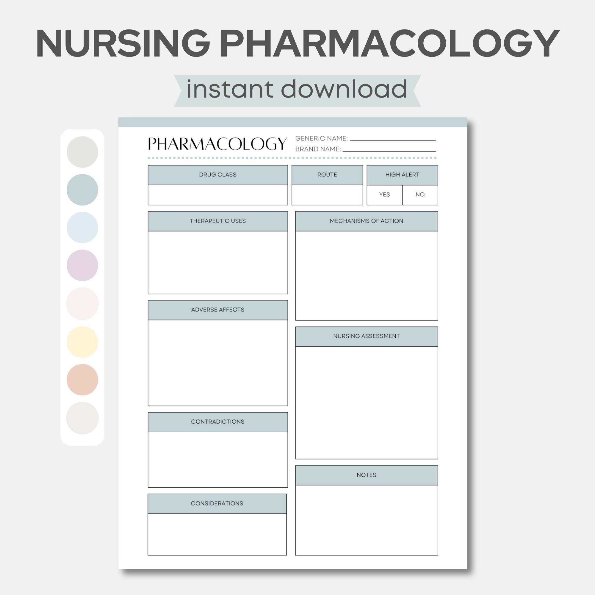 Pharmacy Worksheet Etsy