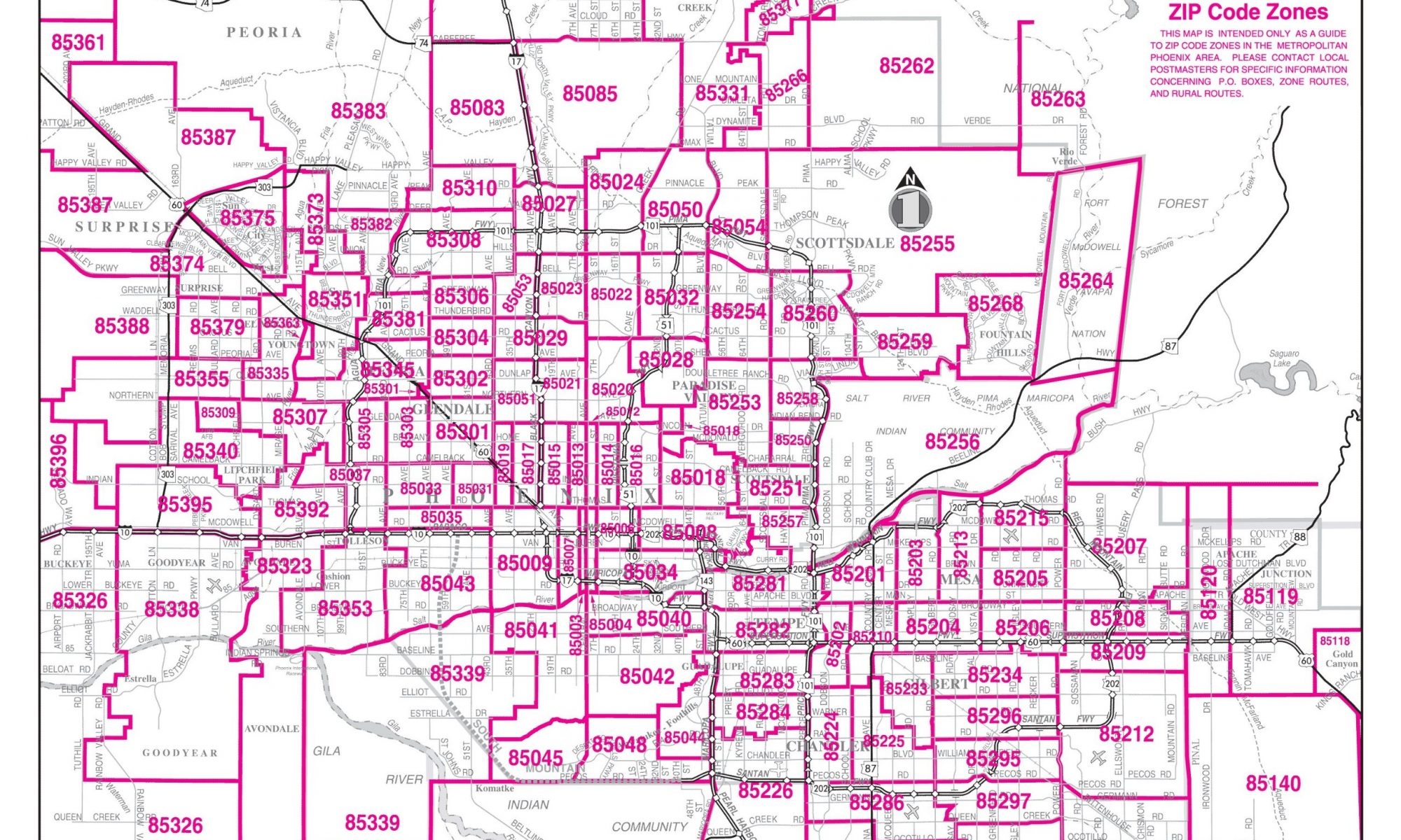 Phoenix Zip Code Map AZ Agenda