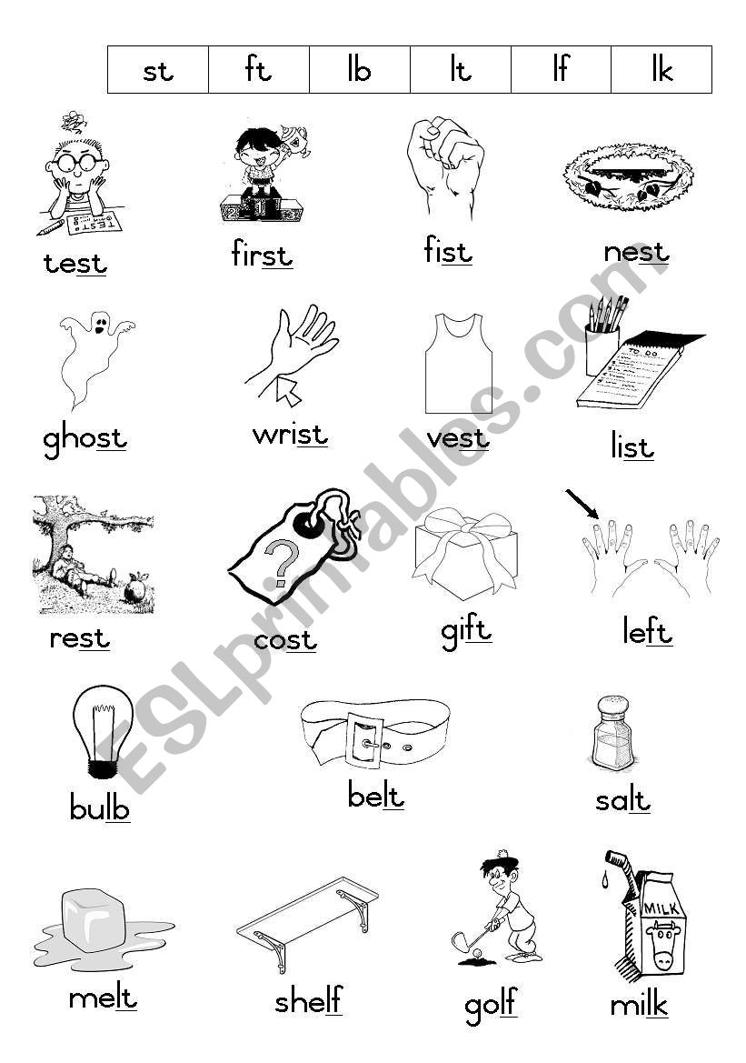 Free Printable Ending Blends Worksheets