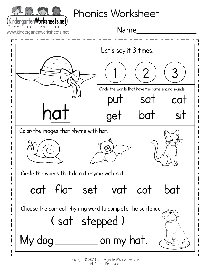 Printable Phonics Worksheets For Preschool