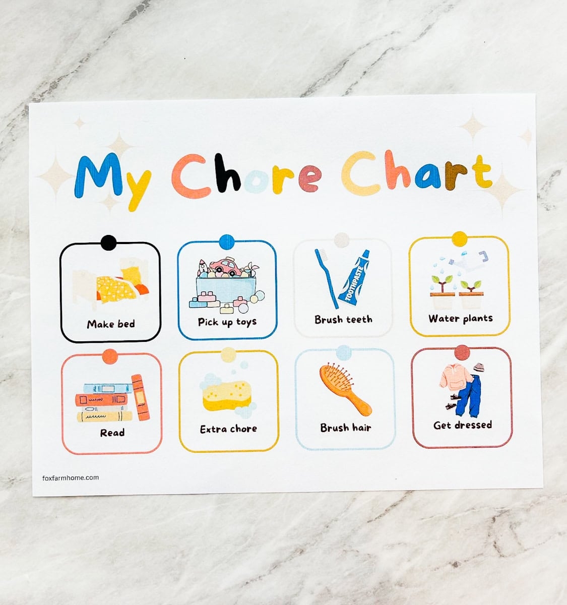 Picture Chore Chart For Preschoolers Free Printable Fox Farm Home Picture Chore Chart For Preschoolers Free Printable Fox Farm Home