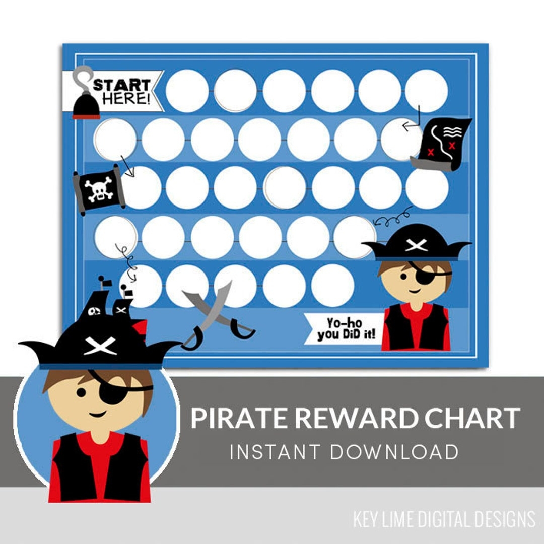 Pirate Kids Reward Chart Instant Download Etsy