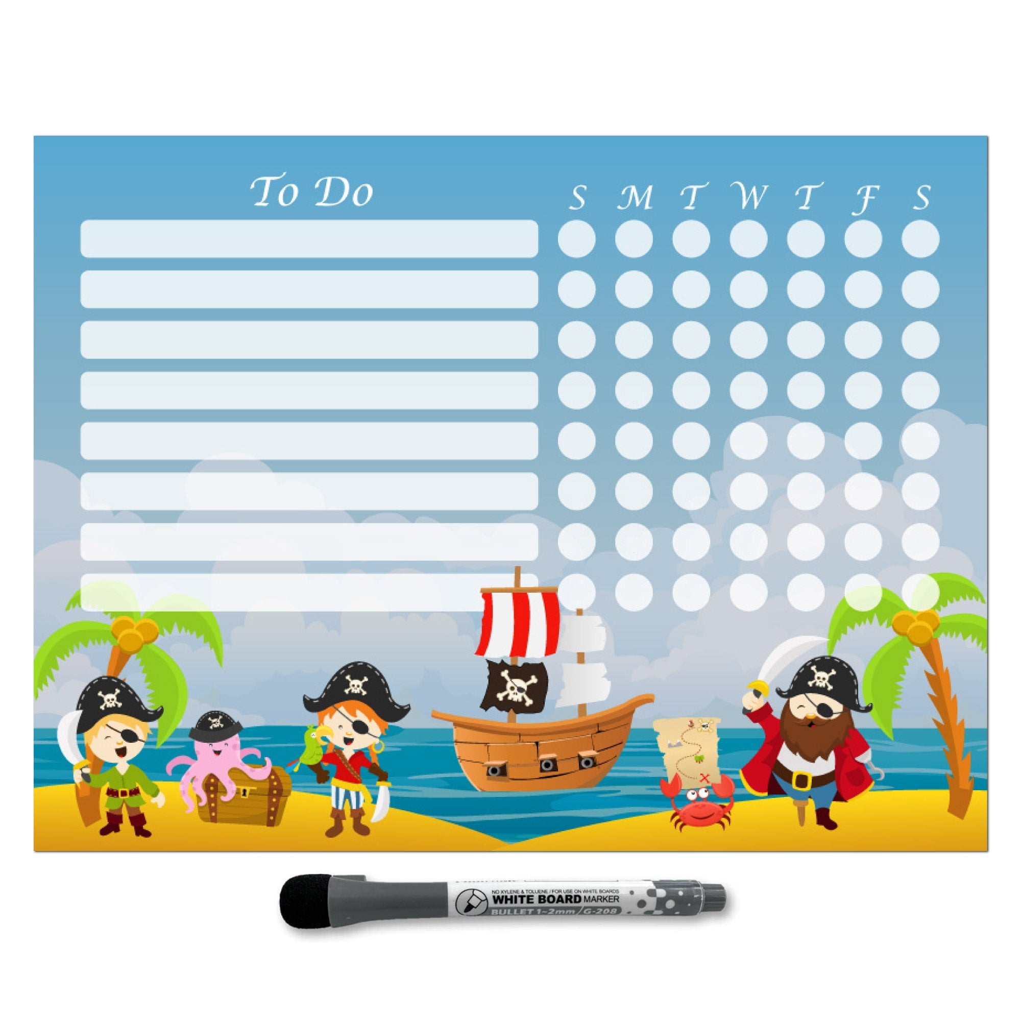 Pirate Kids Task Chart Sticker Doodles Walmart