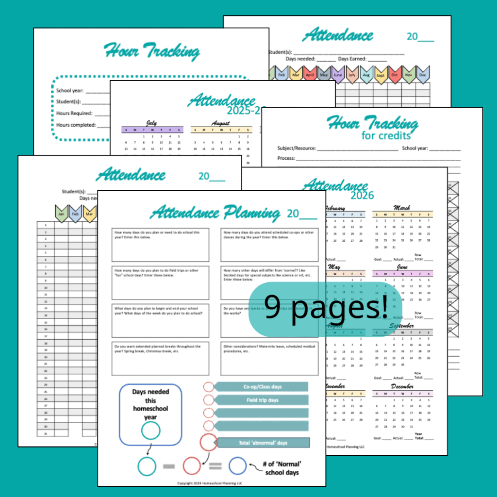 Plan Your Year With Free Printable Homeschool Attendance Sheets Homeschool Planning