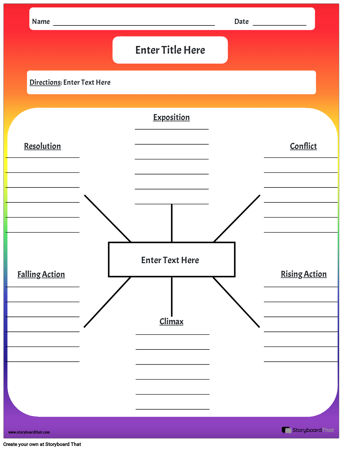 Plot Diagram Worksheets Customize With Storyboard That