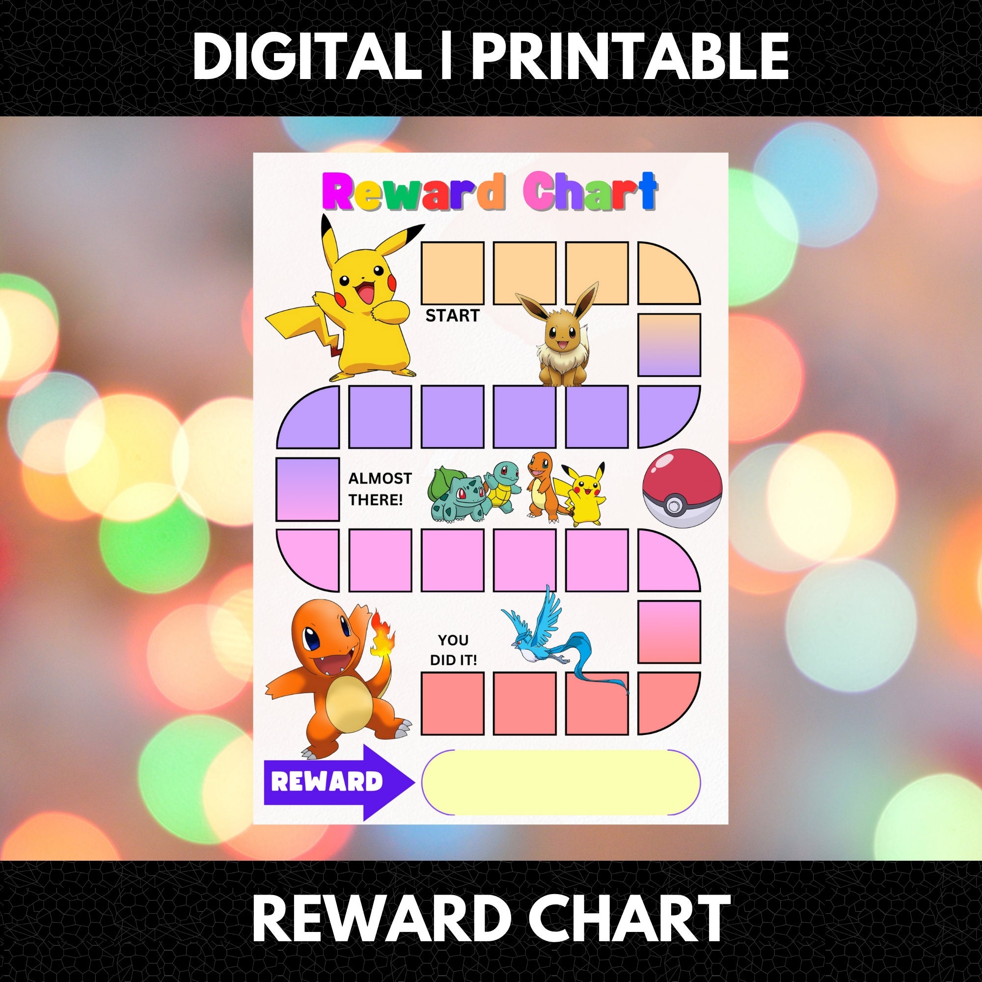 Pokemon Reward Chart Printable Pokemon Behavior Chart Digital Pikachu Reward Chore Chart Kids Routine Sticker Chart Etsy Singapore