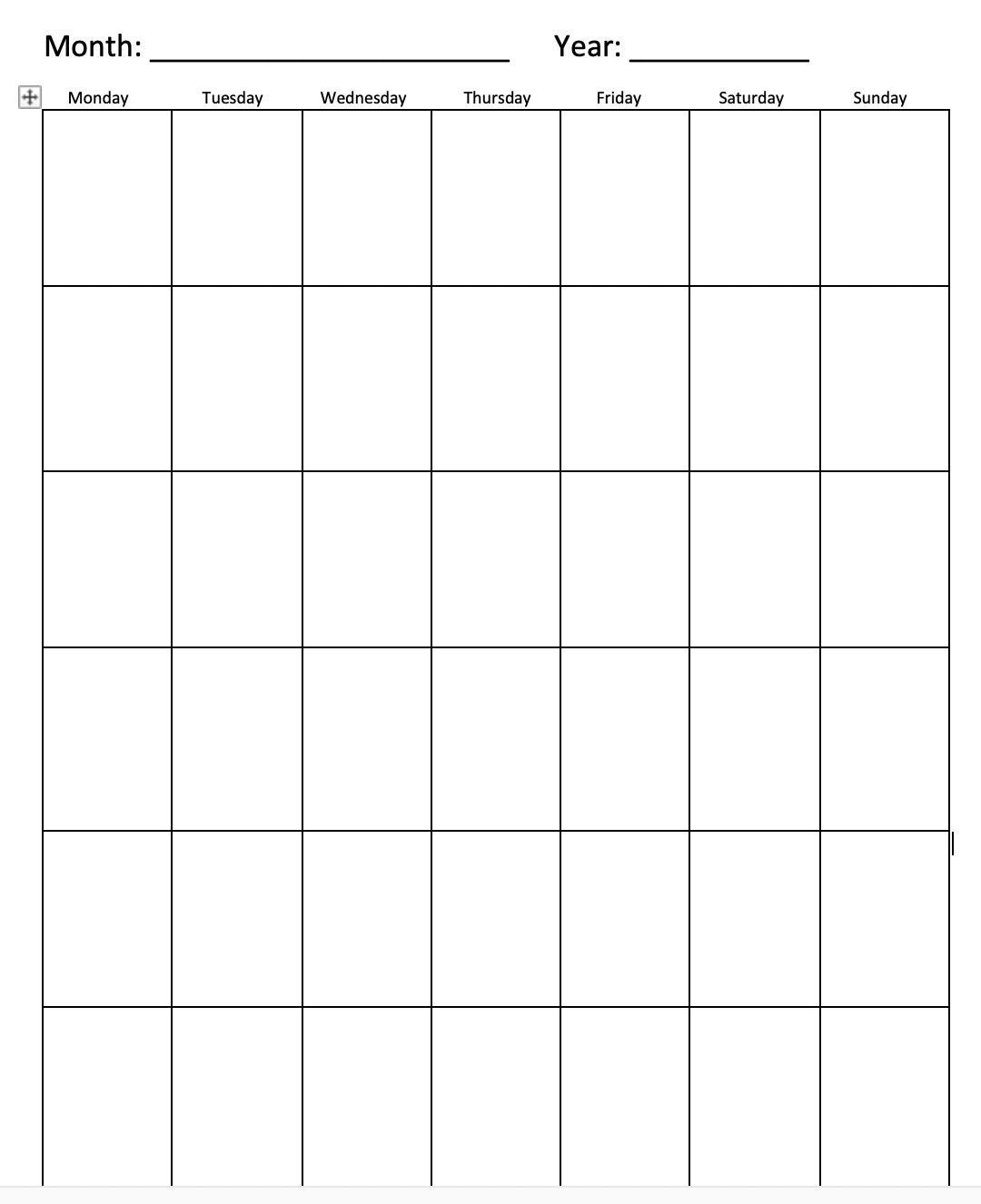 Portrait Monthly Calendar DOWNLOAD Etsy New Zealand