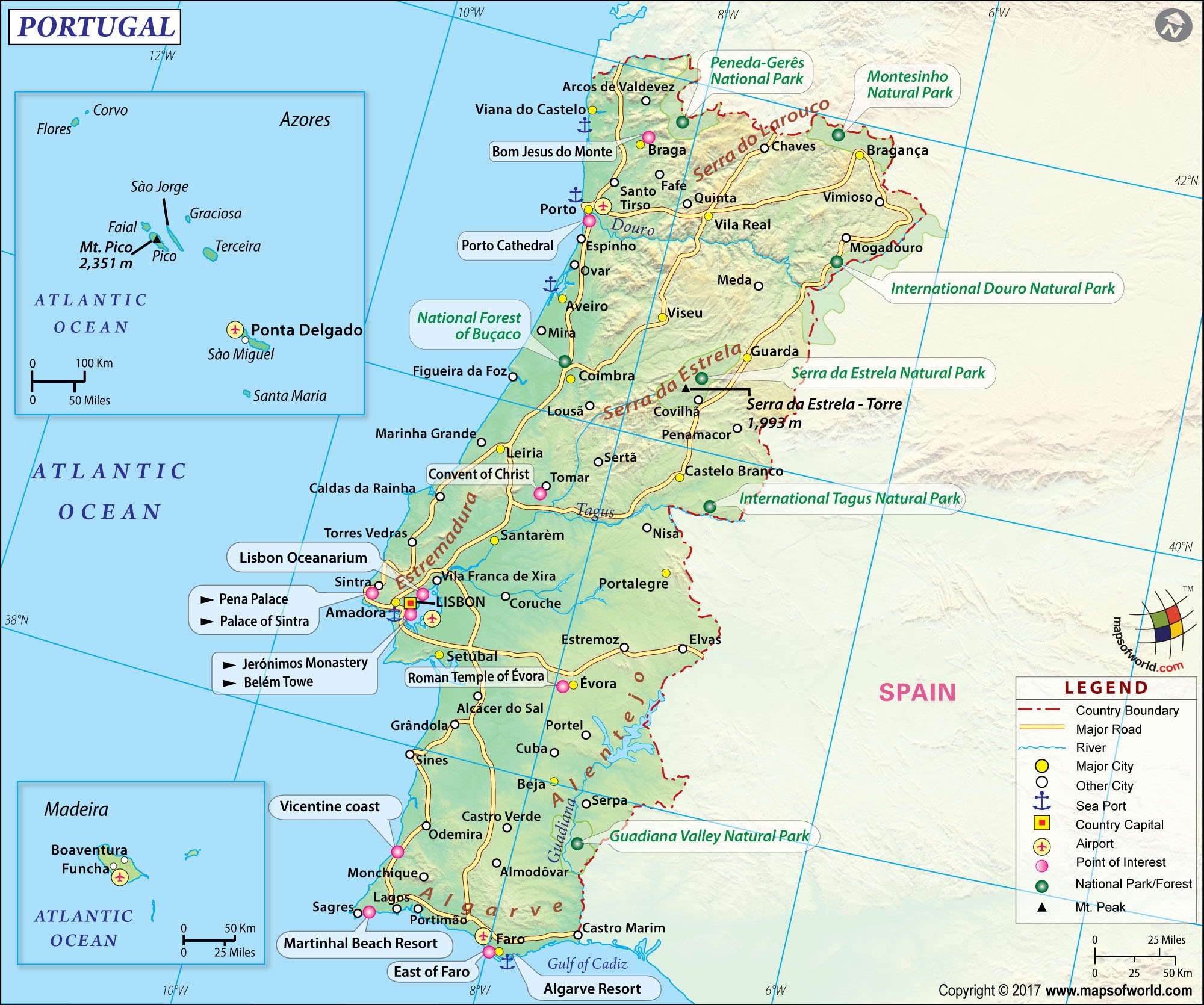 Portugal Map Map Of Portugal Collection Of Portugal Maps