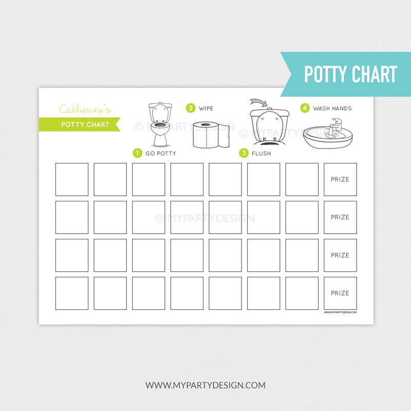 Potty Training Chart Printable PDF My Party Design