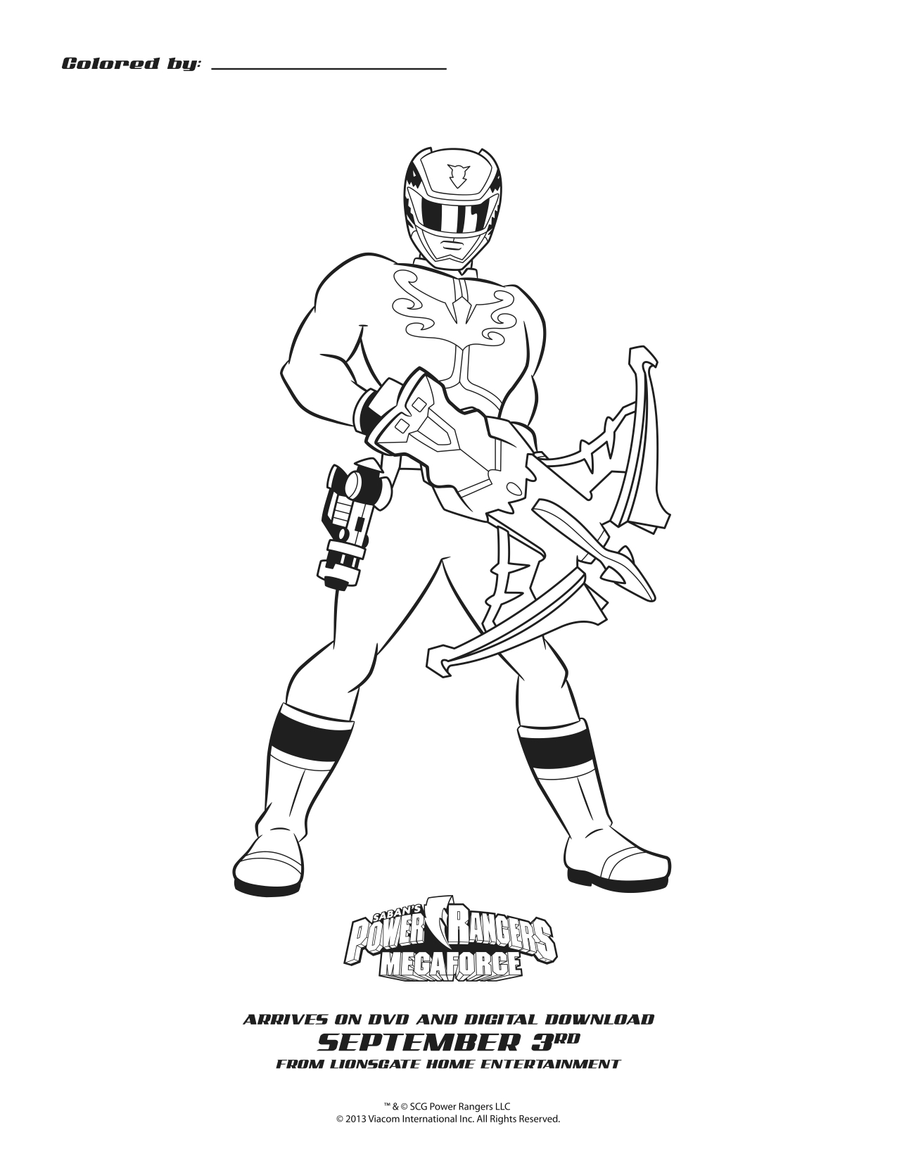 Power Rangers Megaforce Blue Ranger Printable Coloring Sheet Mama Likes This