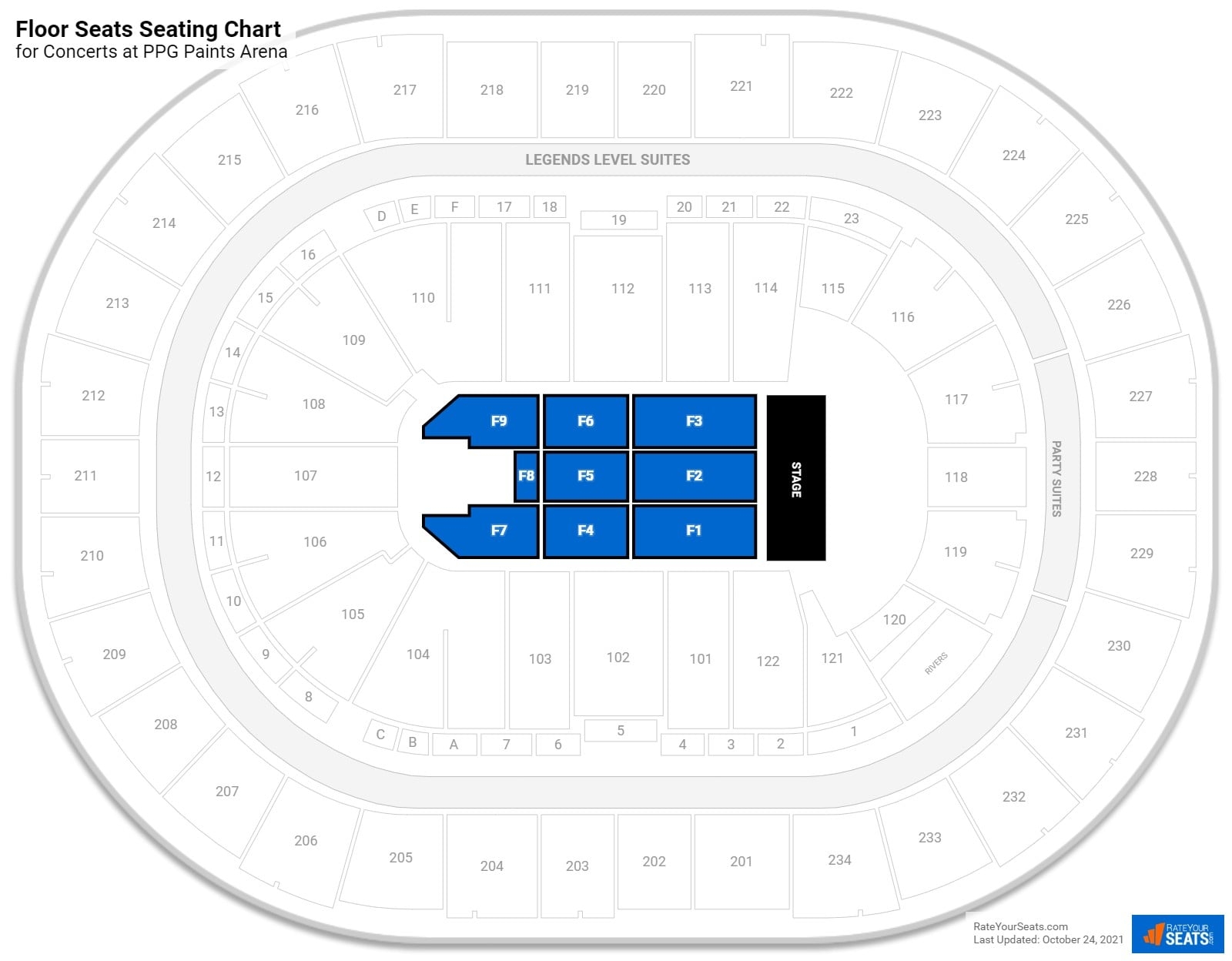 Ppg Paints Arena Printable Seating Chart