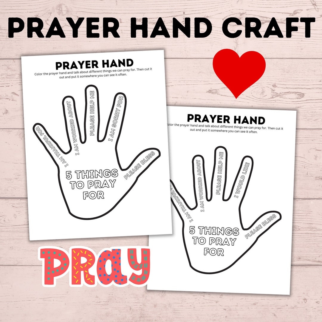Free Printable Five Finger Prayer Worksheet