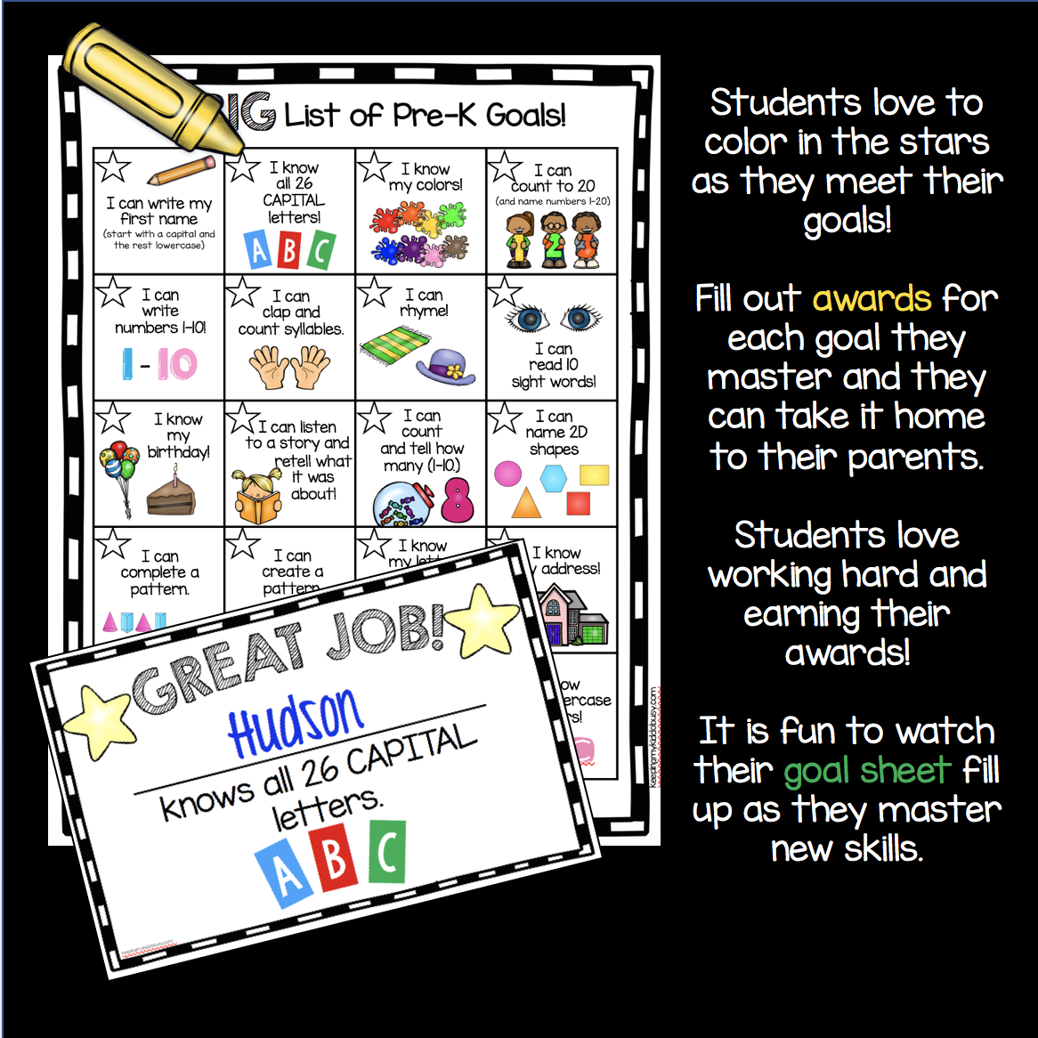 Pre K Goals Chart FREEBIE Keeping My Kiddo Busy