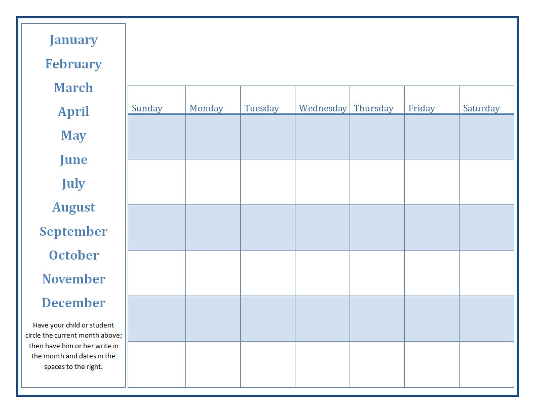 Printable Daycare Calendar