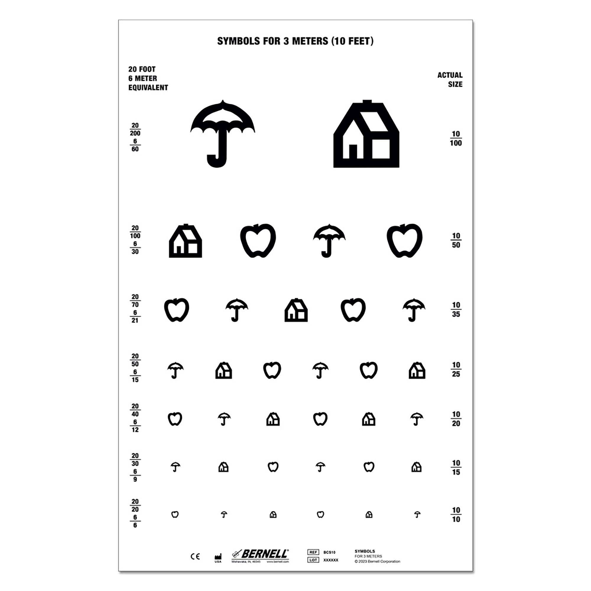 Preschool Eye Test Chart 10 Foot Distance Acuity McKesson