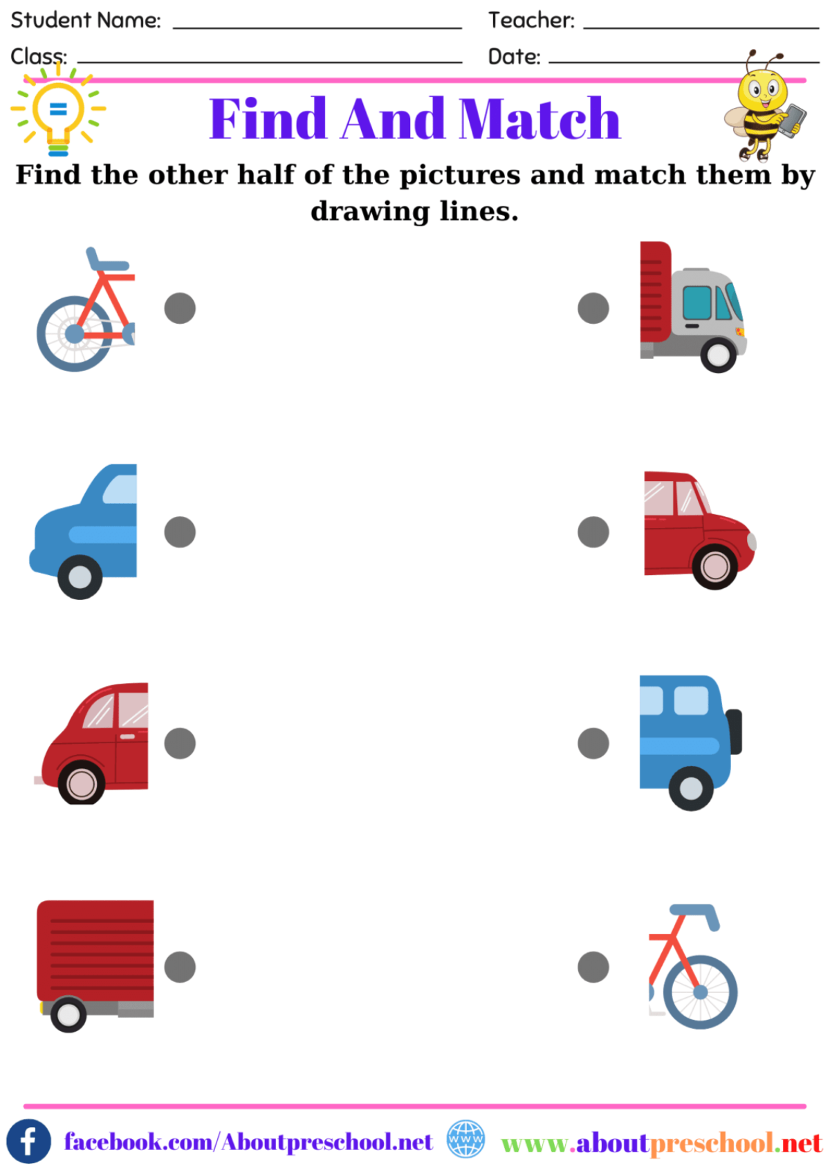 Printable Preschool Matching Worksheets