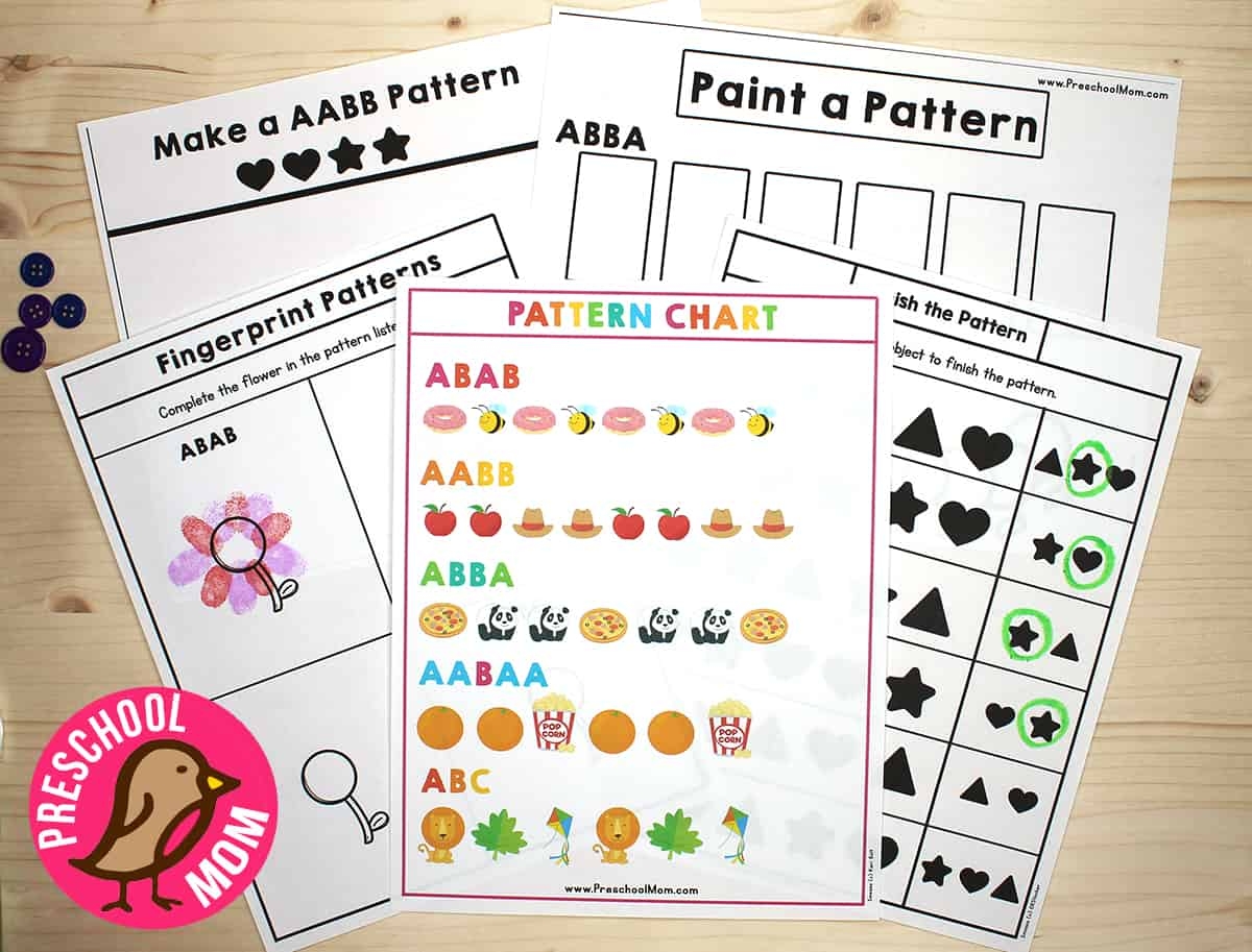 Free Printable Pattern Worksheets For Preschoolers