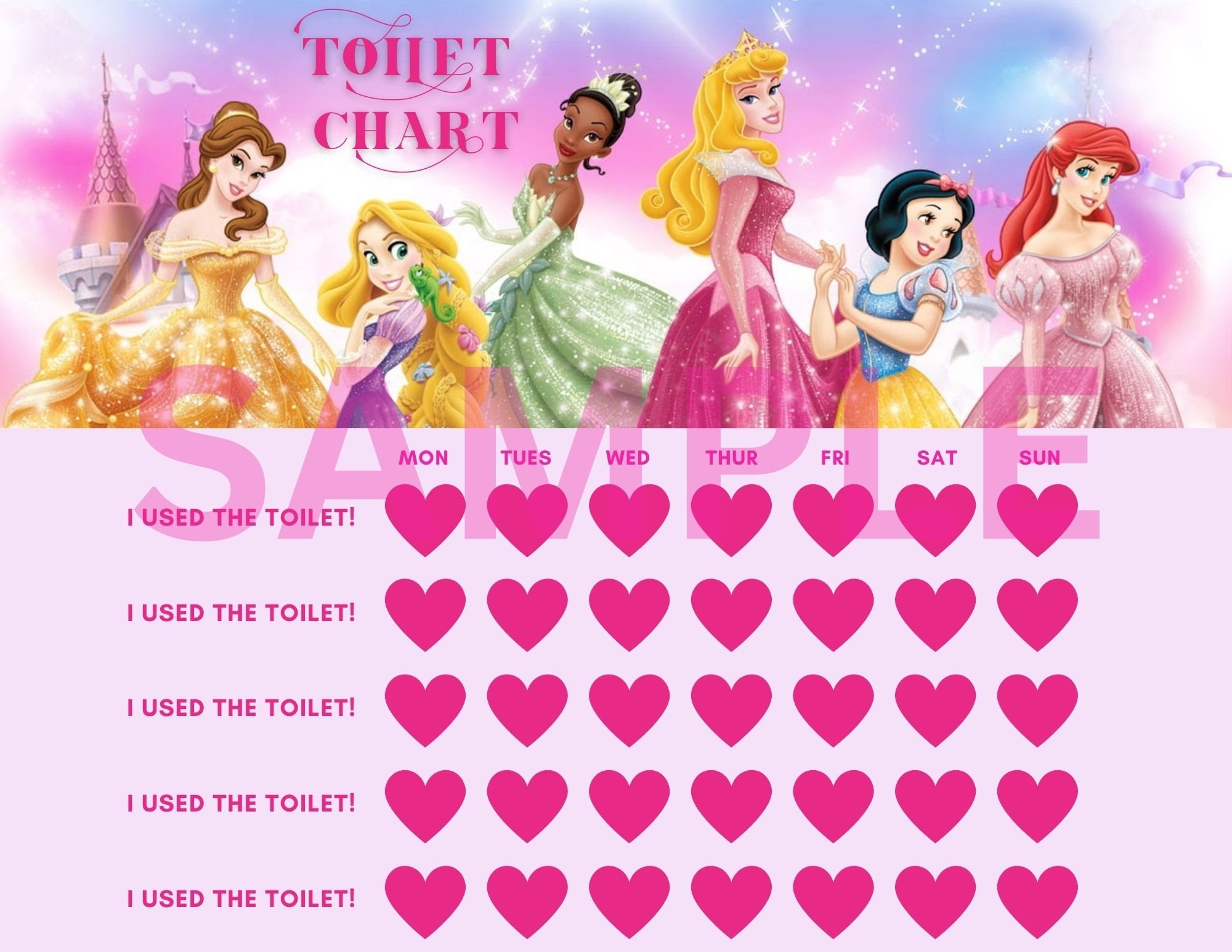 Princess Potty Training Chart Printable