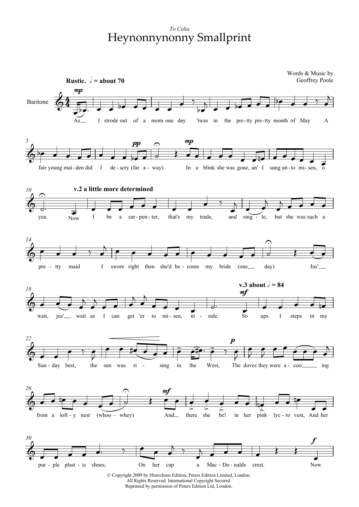 Print And Download Heynonnynonny Smallprint for Baritone Voice Worksheets Library