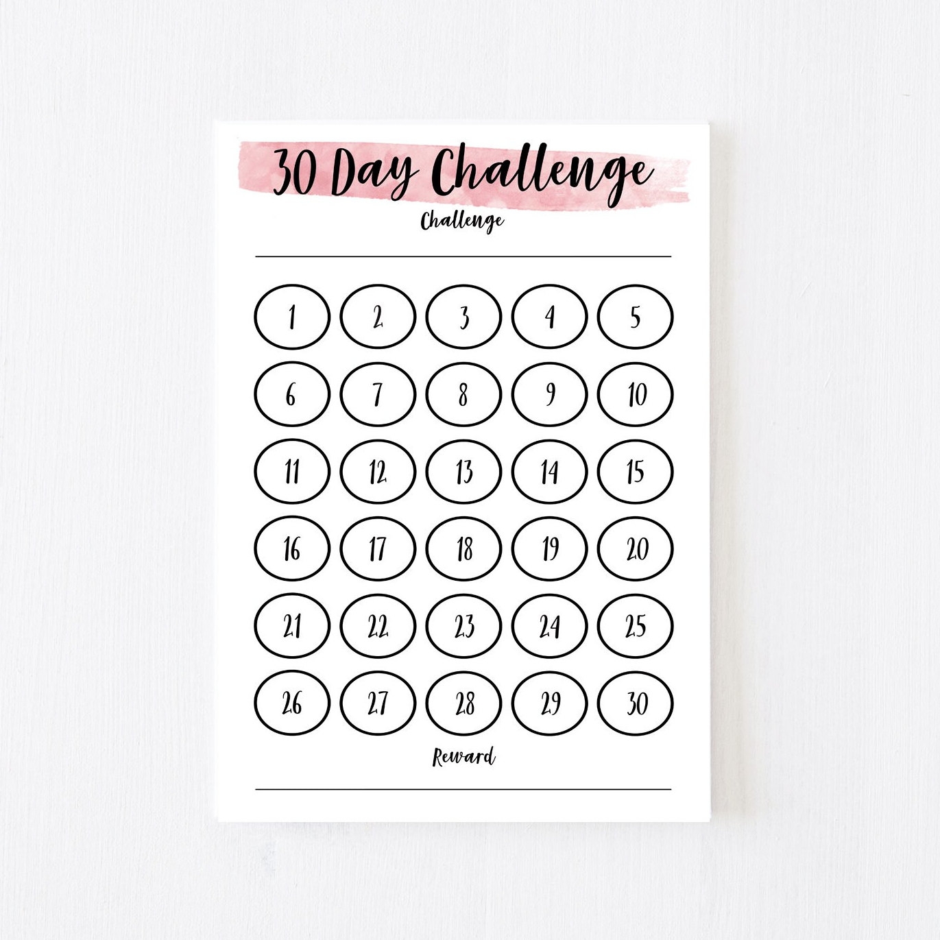 Printable 30 Day Challenge Chart Digital 30 Day Habit Tracker 30 Day Challenge Tracker Fitness Challenge Savings Challenge Work Out Etsy