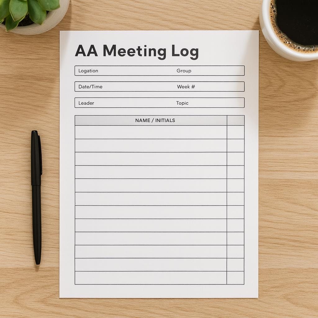 Printable Aa Meeting Attendance Sheet