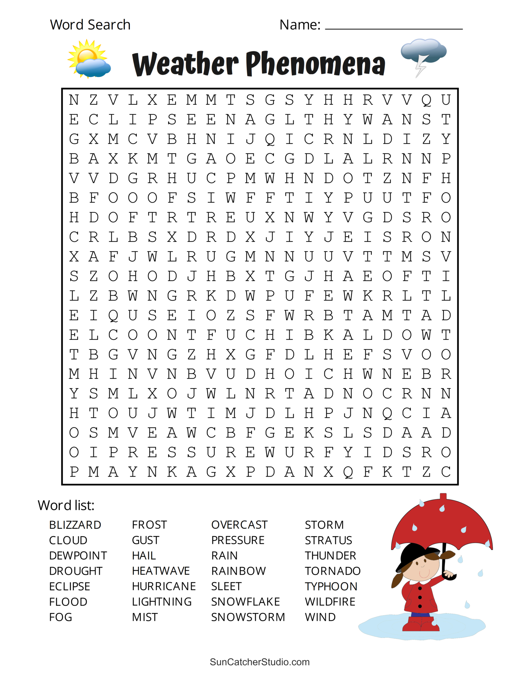 Free Printable Word Search Sheets