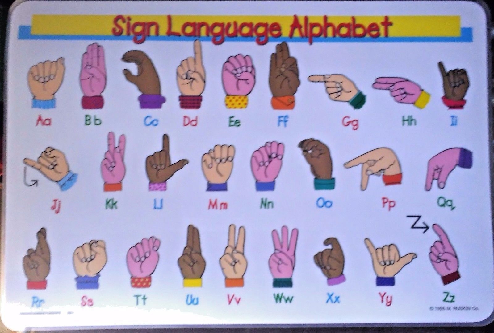 Free Printable Sign Language Color Chart
