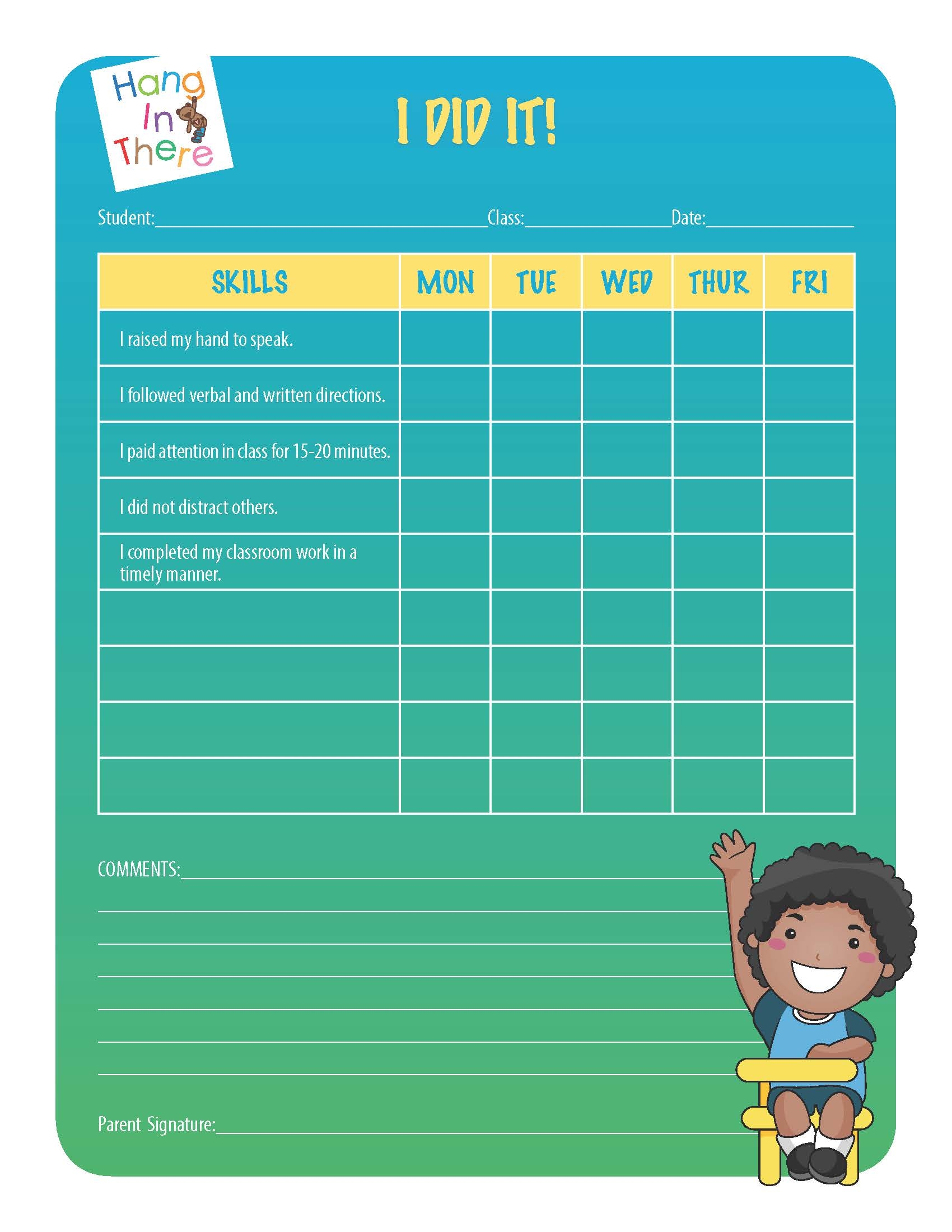 Printable Behavior Chart For Classroom Printable Behavior Chart For Classroom