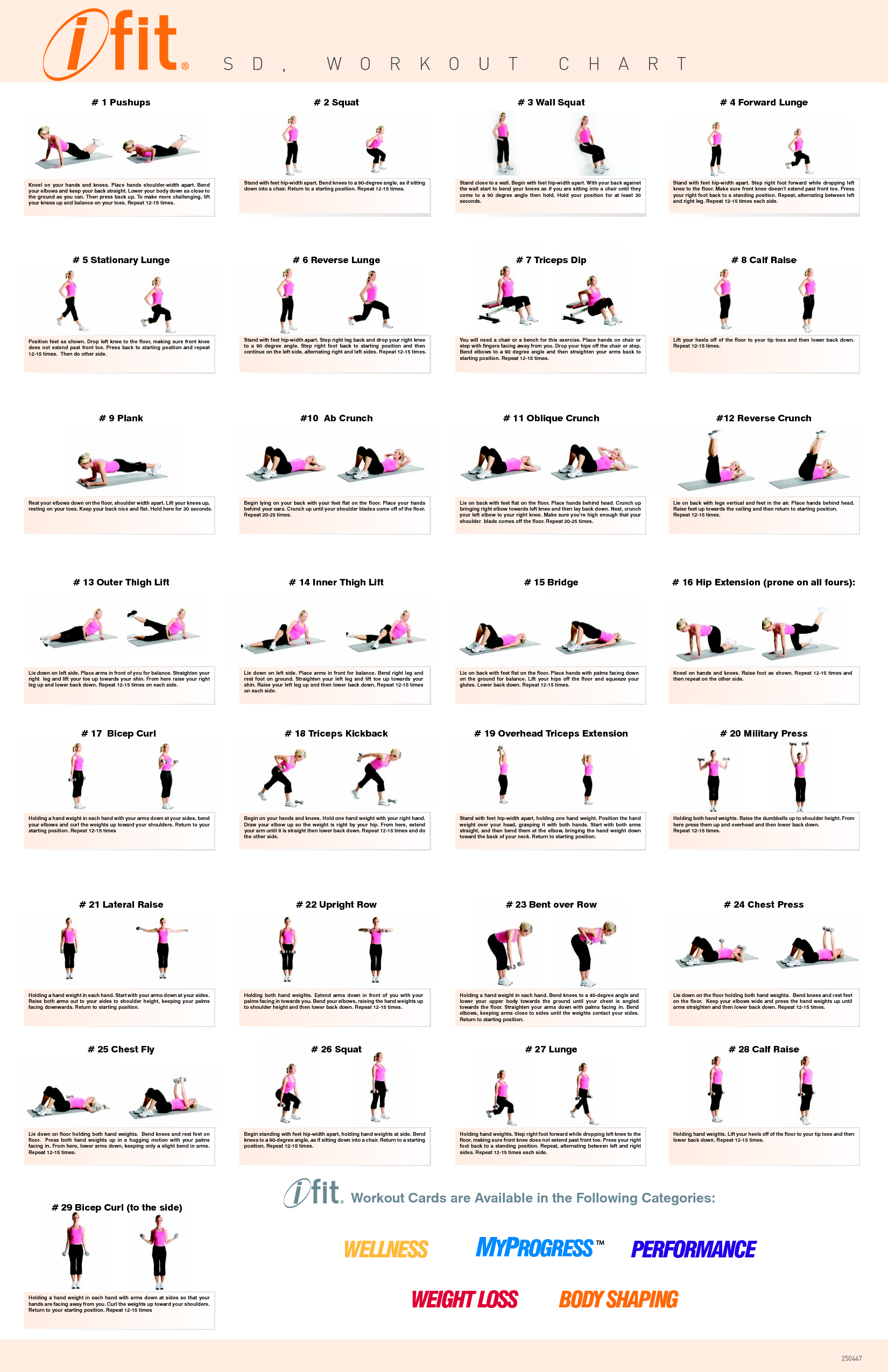 Printable Bench Workout Chart