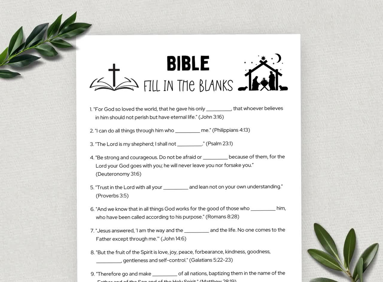 Printable Bible Fill In The Blanks Bible Games Fun Christian Youth Group Game Sunday School Church Study Activity Digital Download Etsy Printable Bible Fill In The Blanks Bible Games Fun Christian Youth Group Game Sunday School Church Study Activity Digital Download Etsy