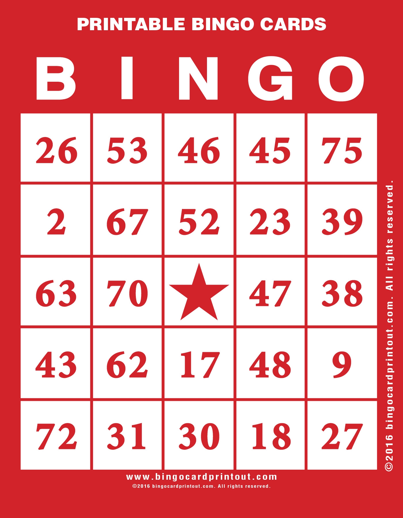 Printable Bingo Cards From BingoCardPrintout