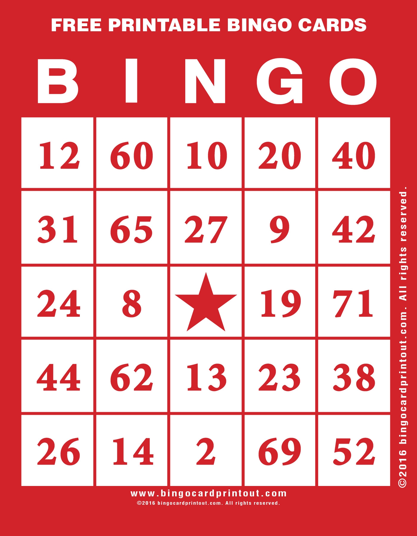 Free Printable Bingo Sheets